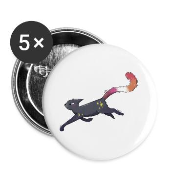 Fierté lesbienne chatte mignonne - Lot de 5 grands badges (56 mm) - blanc - Devant
