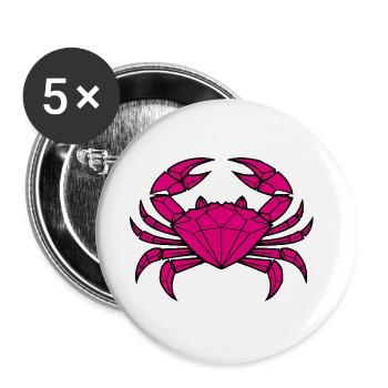 Krebs – Schutz & Stärke - Buttons groß 56 mm (5er Pack) - Weiß - Vorne