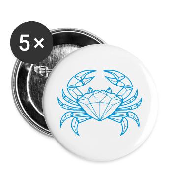Krebs – Schutz & Stärke - Buttons groß 56 mm (5er Pack) - Weiß - Vorne
