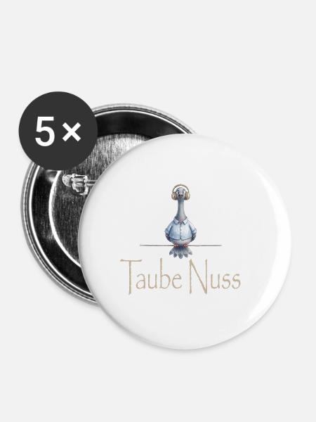 Taube Nuss - Buttons groß 56 mm (5er Pack) - Weiß