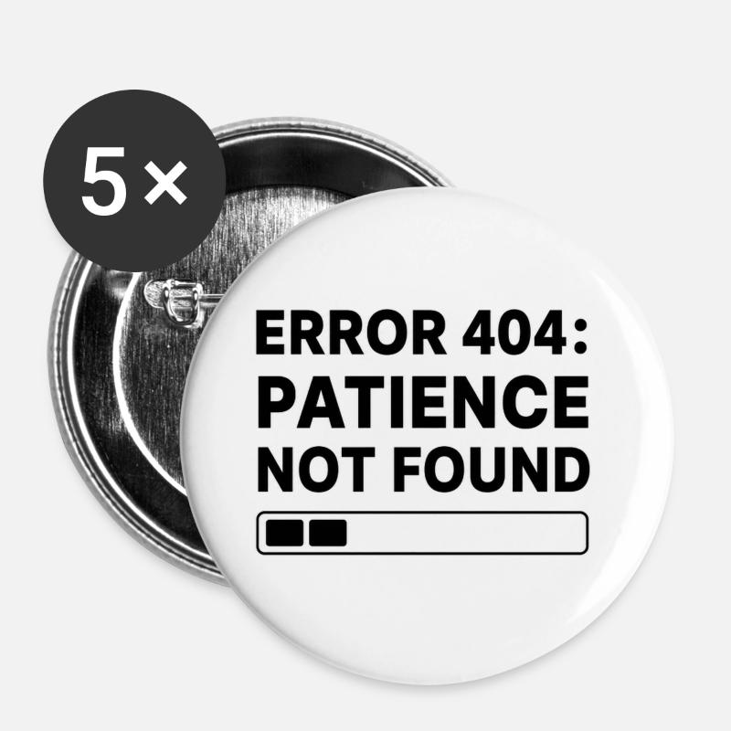 Error 404: Page Not Found Typo Art - Buttons large 2.2''/56 mm (5-pack) - white