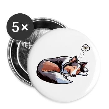Propriétaire de Collie Collie Amant de Collie Collie Propriétaire - Lot de 5 grands badges (56 mm) - blanc - Devant