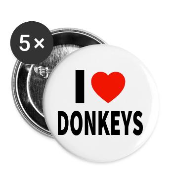âne - Lot de 5 grands badges (56 mm) - blanc - Devant