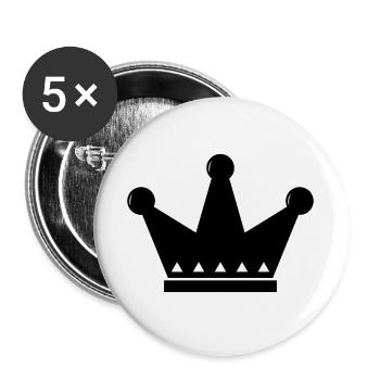 Krone - Buttons groß 56 mm (5er Pack) - Weiß - Vorne