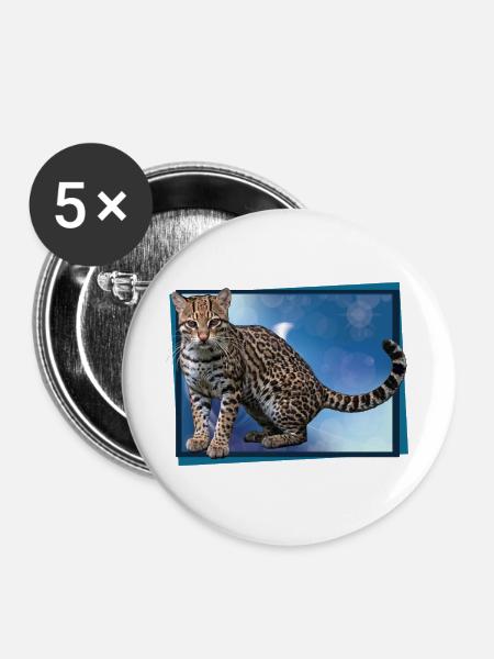 Blauer Leoparden-Bokeh - Buttons groß 56 mm (5er Pack) - Weiß