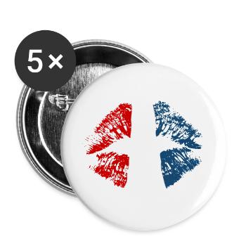 Néerlandais Holland Kiss Lipstick Couleur Hollande - Lot de 5 grands badges (56 mm) - blanc - Devant
