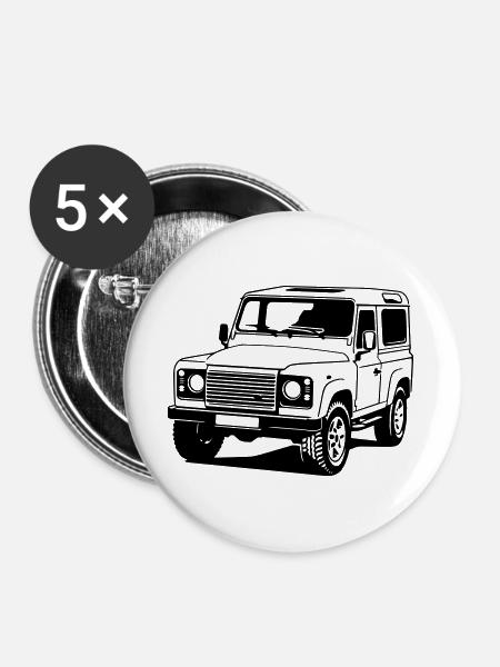 Defender - Buttons groß 56 mm (5er Pack) - Weiß
