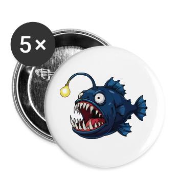 Deep-sea frogfish with light - Buttons large 2.2''/56 mm (5-pack) - white - Front