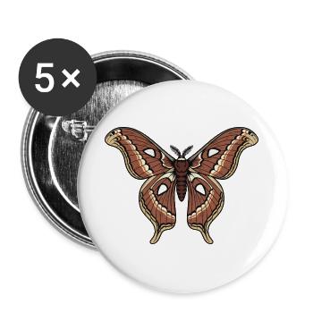 Butterfly Polyphemus Moth Saturnie Wing Tattoo - Buttons large 2.2''/56 mm (5-pack) - white - Front