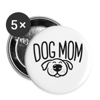 Dog Mom - Dog Mom Design with Sleeping Dog - Buttons large 2.2''/56 mm (5-pack) - white - Front