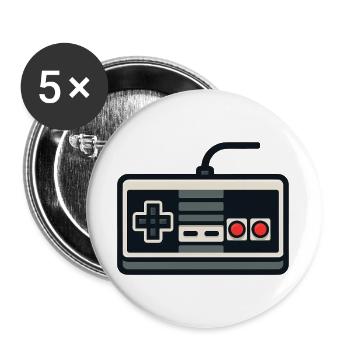 Retro-Gamepad-Umriss im NES-Stil - Buttons groß 56 mm (5er Pack) - Weiß - Vorne