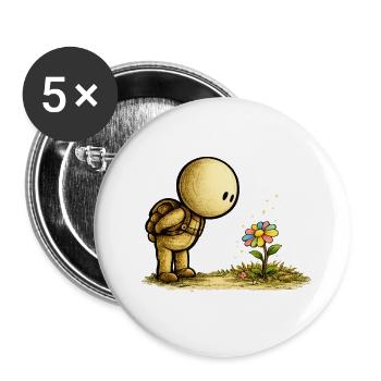 La Petite Pensée | Découvrez la beauté - Lot de 5 grands badges (56 mm) - blanc - Devant