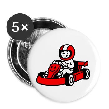 Go Kart Kids - Buttons large 2.2''/56 mm (5-pack) - white - Front