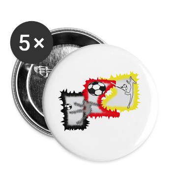 Kicker Fußball Stürmer  - Buttons groß 56 mm (5er Pack) - Weiß - Vorne