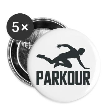 Parkour Shirt with Jump Silhouette - Buttons large 2.2''/56 mm (5-pack) - white - Front