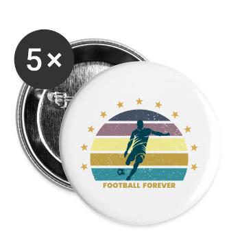 Football Forever — Graphic T-Shirt for Football Fa - Lot de 5 grands badges (56 mm) - blanc - Devant
