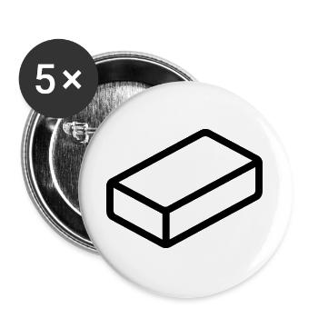 Ziegel - Buttons groß 56 mm (5er Pack) - Weiß - Vorne