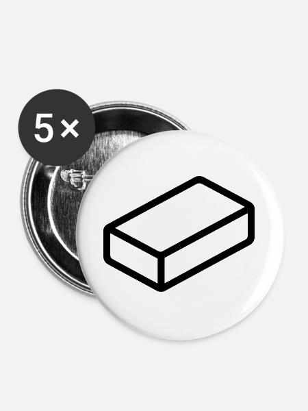 Ziegel - Buttons groß 56 mm (5er Pack) - Weiß