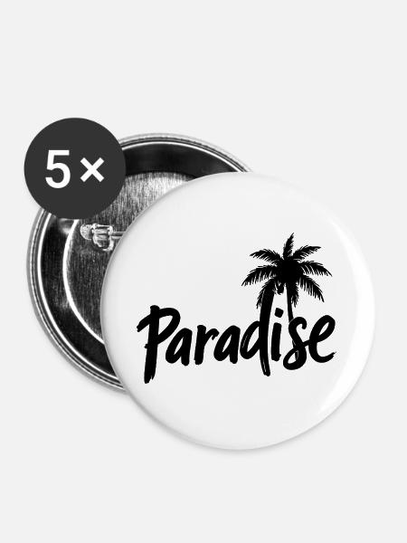 Paradiespalmen - Buttons groß 56 mm (5er Pack) - Weiß