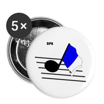 Spa-Musik & Rennsport - Buttons groß 56 mm (5er Pack) - Weiß - Vorne