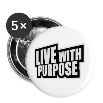 Vivre avec un but motivation sensée Mentalité dire - Lot de 5 grands badges (56 mm) - blanc - Devant