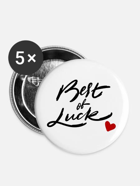 Viel Glück - Buttons groß 56 mm (5er Pack) - Weiß
