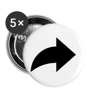 Pfeil, share - Buttons groß 56 mm (5er Pack) - Weiß - Vorne