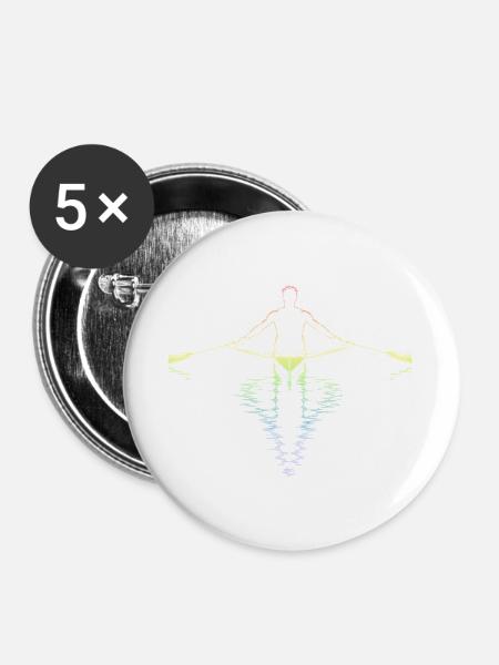 Rudern - Buttons groß 56 mm (5er Pack) - Weiß