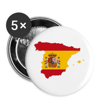 ESPAGNE ESPAGNE EUROPE FAN DE SPORT ESPAGNOL - Lot de 5 grands badges (56 mm) - blanc - Devant