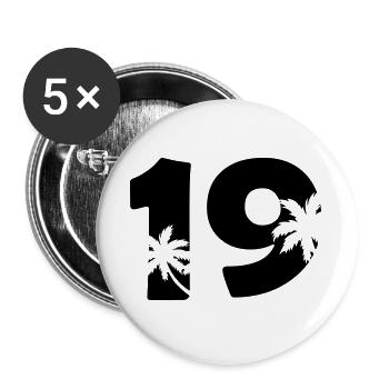 19_palmen - Buttons groß 56 mm (5er Pack) - Weiß - Vorne