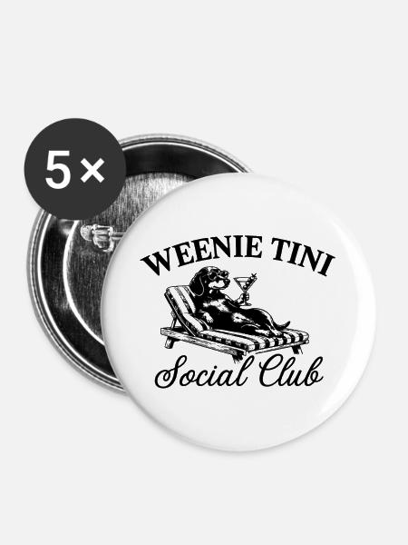 WEENIE TINI Social Club - Buttons groß 56 mm (5er Pack) - Weiß