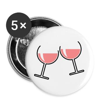 2 rosé wine glasses (rosé wine / wine / round open) - Buttons large 2.2''/56 mm (5-pack) - white - Front
