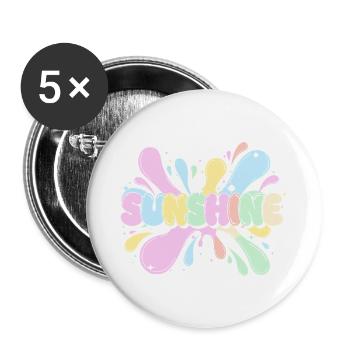 Sunshine Splash - Lot de 5 grands badges (56 mm) - blanc - Devant