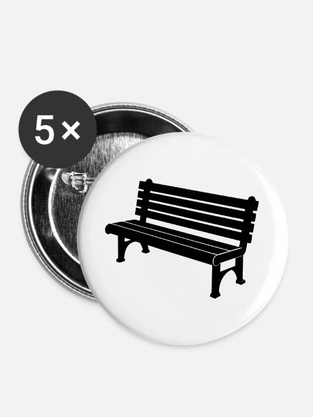 Parkbank - Buttons groß 56 mm (5er Pack) - Weiß