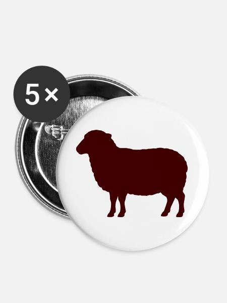 schaf - Buttons groß 56 mm (5er Pack) - Weiß