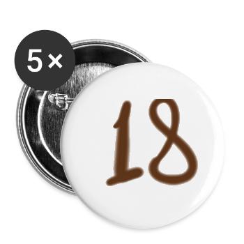 Brown Hand Drawn 18 Digit - Buttons large 2.2''/56 mm (5-pack) - white - Front