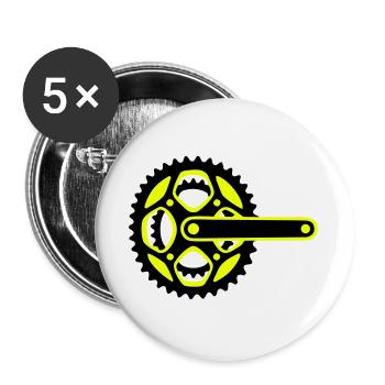 Icône de plateau de vélo - Lot de 5 grands badges (56 mm) - blanc - Devant