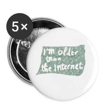 Older than the Internet - Buttons large 2.2''/56 mm (5-pack) - white - Front
