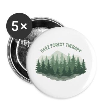Thérapie forestière du Harz | Vintage Nature - Lot de 5 grands badges (56 mm) - blanc - Devant
