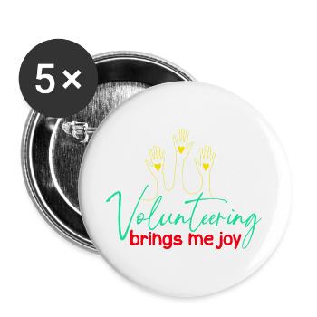 L’appréciation du bénévolat me fait plaisir Bénévole - Lot de 5 grands badges (56 mm) - blanc - Devant