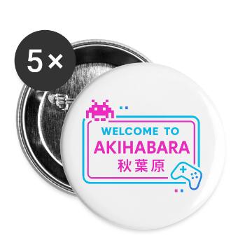 Welcome to Akihabara - Lot de 5 grands badges (56 mm) - blanc - Devant