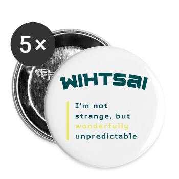 WIHTSAI | Merveilleusement imprévisible - Lot de 5 grands badges (56 mm) - blanc - Devant