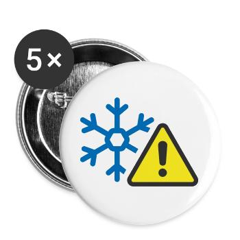 Cold Weather Warning Solid Icon Frost  Symbol - Buttons large 2.2''/56 mm (5-pack) - white - Front