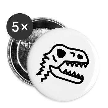 Prehistoric Dinosaur Fossil Bone - Buttons large 2.2''/56 mm (5-pack) - white - Front