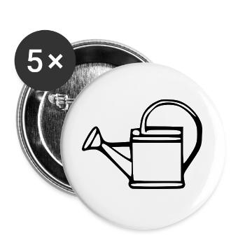 Gießkanne Garten Geschenk Gärtner - Buttons groß 56 mm (5er Pack) - Weiß - Vorne