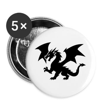 Dragon - Buttons groß 56 mm (5er Pack) - Weiß - Vorne