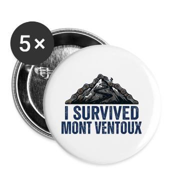 Ich habe Mont Ventoux Radkunst überlebt - Buttons groß 56 mm (5er Pack) - Weiß - Vorne