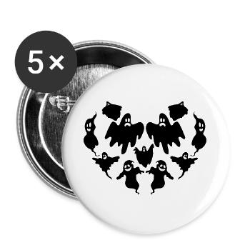 Halloween Heart Ghost Halloween Ghost - Buttons groß 56 mm (5er Pack) - Weiß - Vorne