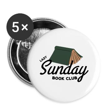 Lazy Sunday Book Club Vintage Aesthetic  - Buttons groß 56 mm (5er Pack) - Weiß - Vorne