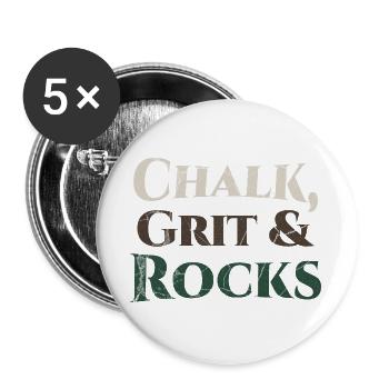 Chalk Grit & Rocks Motif - Buttons large 2.2''/56 mm (5-pack) - white - Front